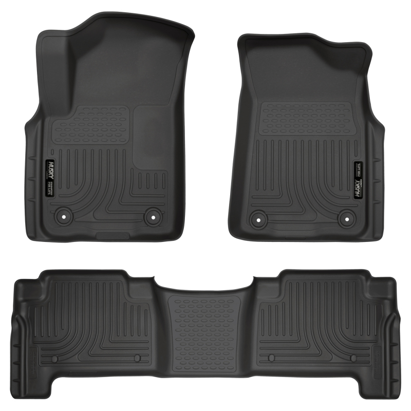 Nissan Armada Floor Liners - Front + Rear - Husky Liners - Weatherbeater - Black - `19-`27